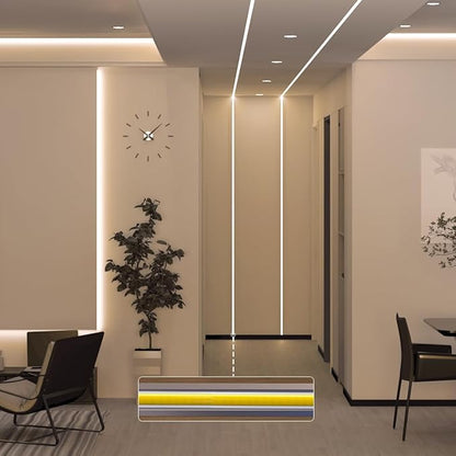 BTF-LIGHTING FCOB COB 5mm Width UL Listed Super Narrow Flexible Uniform Light LED Strip 16.4FT DC12V 4000K CRI 90+ Dimmable LED Ribbon for Kitchen Home Indoor Decoration(No Adapter or Controller)