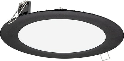 Juno LED Recessed Lights 6 Inch Round Wafer Downlight, 5-in-1 Switchable White Color Temperature, 120 Volts, 6-Inch Ultra-Thin Flat Trim, Matte Black (WF6 SWW5 90CRI MB M6)