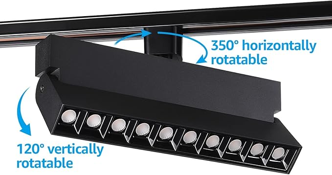 LEONLITE 24W Dimmable LED Track Lighting Heads, for H Type Track Rails, 100-277V, ETL Listed, CRI90, 1300LM, Flicker Free Ceiling Track Light Fixtures for Art, 4000K Cool White, Black, Pack of 2