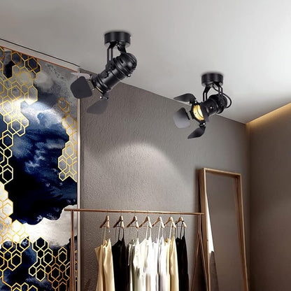 Ceiling Spotlight LED Black Modern Industrial Ceiling Light/Wall Lamp Adjustable Angle Indoor Decor Chandelier for Living Room Bedroom Shop Illumination COB Bulb 5W Warm Light