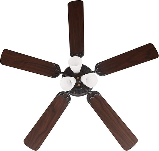 Design House 157388-ORB Millbridge 52-Inch Traditional 3-Speed, 5-Blade LED Indoor Hugger/Low Profile Ceiling Fan with LED Light Kit, Reversible Blades, Reverse Airflow, Oil Rubbed Bronze