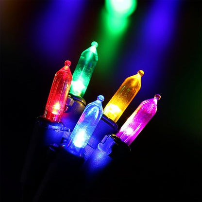 RECESKY 2 Pack Christmas String Lights with Built-in Timer - Total 100 LED 36ft Fairy Battery String Lights - Mini Lighting for Outdoor Garland Yard Dorm House Christmas Tree Decorations - Multi Color