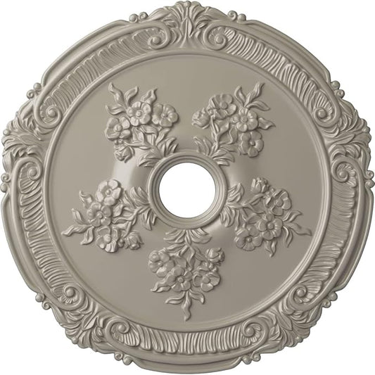 Ekena Millwork CM26ATPWS - 26"OD x 3 3/4"ID x 1 1/2"P Attica with Rose Ceiling Medallion (Fits Canopies up to 4 1/2") - Ceiling Medallion, Pearl White