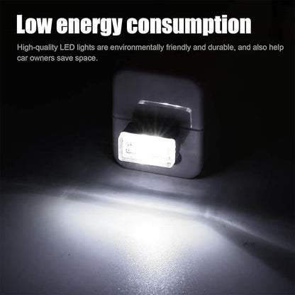 Ziciner 4 PCS USB LED Car Interior Atmosphere Lamp, Portable Mini LED Night Light, Plug-in USB Interface Trunk Ambient Lighting Kit, Universal Car Interior Accessories (White)