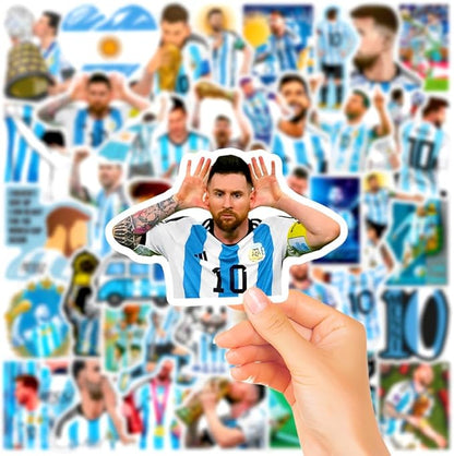 50PCS Soccer Player Messi Sticker for Fans, Vinyl Waterproof Laptop Water Bottle Stickers for Aldults Boys Girls Teens Cool Soccer Sport