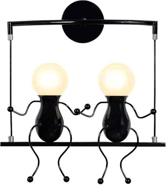 Kawell Humanoid Wall Light Fixtures Modern Wall Lamp Creative Wall Sconce Light Art Deco Max 60W E26 Base for Children Room Bedroom Bedside Living Room Stairs Hallway Restaurant Kitchen