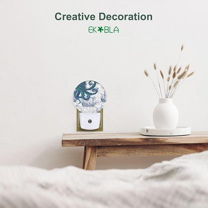 EKOBLA Octopus Plug-in Night Light, Vintage Sea Monster Nautical LED Nightlight with Dusk to Dawn Sensor for Home Decor