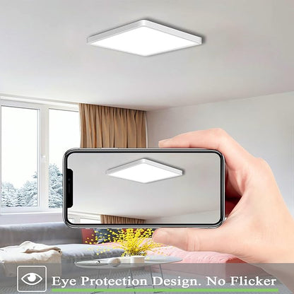 Flush Mount Ceiling Light 2 Pack, Color Temperature Switchable 36W Square Ceiling Mount Light Fixture (White, 12 inches)