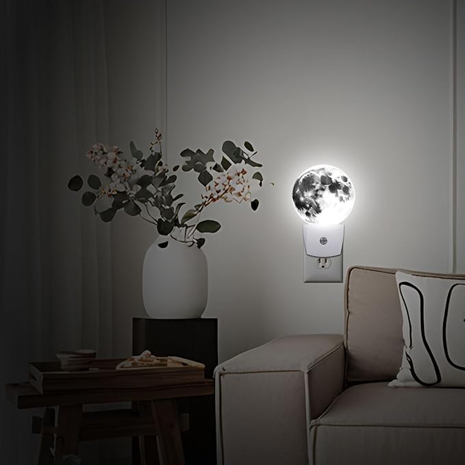Moon Planet Night Light Plug-in Sleep Lamp Led Dusk to Dawn Night Light for Bedroom