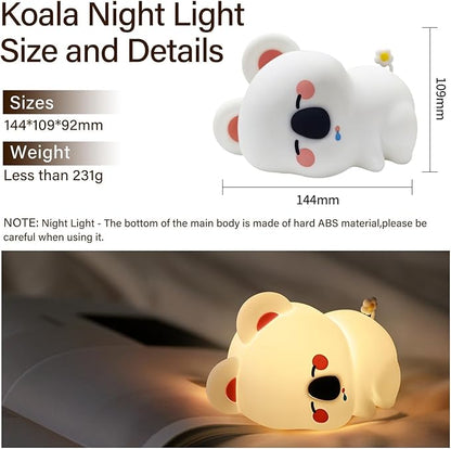 Gifts for Women,Koala Cute Night Light with Dimmable-Christmas Stocking Stuffers for Teen Girls Boys,Silicone Squishy Animal Sleep Lamp Nightlight for Baby Nursery,Kids,Shower Christmas Gifts