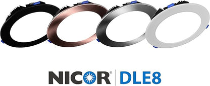 NICOR Lighting DLE821202KRDBK DLE Recessed Lighting Kit, 8, Black