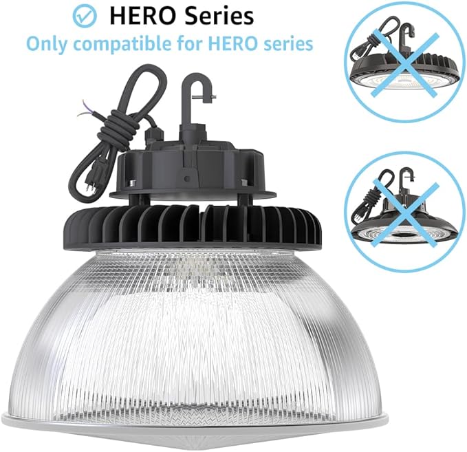 HYPERLITE 60 Degree PC Reflector ONLY for Hero Series LED High Bay Light (Clear with Cover) 2-Pack