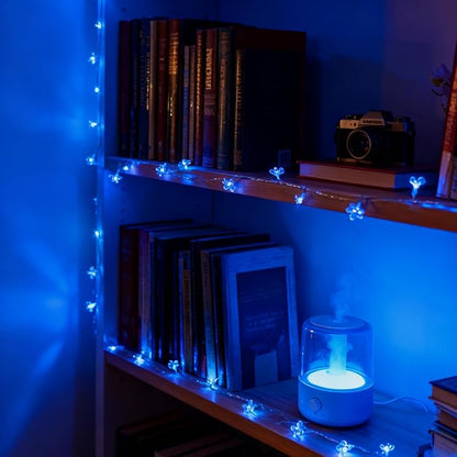 JACUXLSS 100 LED Light Up Flowers String Lights for Bedroom Romantic Decor, Plug in Fairy Cherry Blossom Tree Wall Hanging Indoor DIY Decorations for Christmas Easter Valentines Day Proposal Birthday