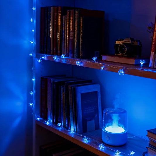 JACUXLSS 100 LED Light Up Flowers String Lights for Bedroom Romantic Decor, Plug in Fairy Cherry Blossom Tree Wall Hanging Indoor DIY Decorations for Christmas Easter Valentines Day Proposal Birthday