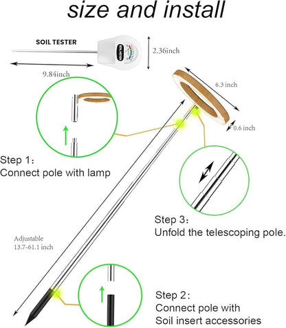 yadoker Plant Grow Light, LED Growing Light Full Spectrum for Indoor Plants, Paired with a Soil Tester,Height Adjustable, Automatic Timer, 5V Low Safe Voltage,Idea for Large Plant Light