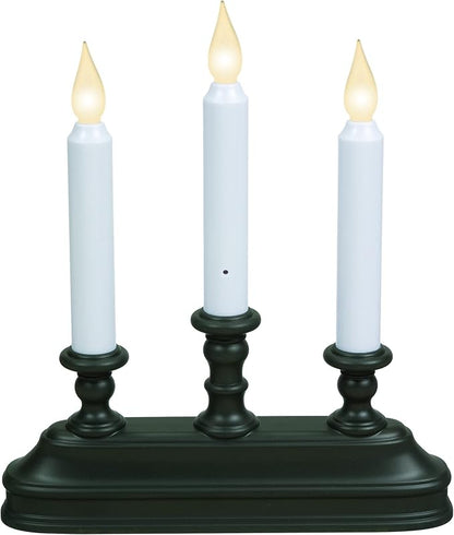 Xodus Innovations FPC1330A-3 Battery Operated 10" Window Candles with Tilt to Change Flame Color and Dusk to Dawn Light Sensor 3 Candelabra Base (Pack of 3), Black/Aged Bronze