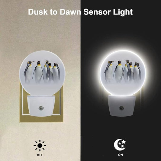 EKOBLA Penguin Plug-in Night Light, Cute South Pole Ice Animal LED Nightlight with Auto Sensor for Bedroom, Bathroom & Hallway