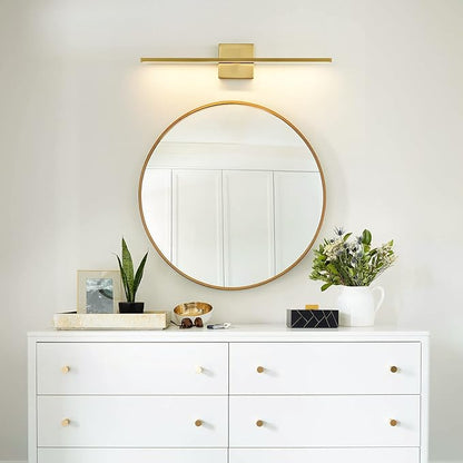 Gold Bathroom Light Fixtures Over Mirror 24 inch 18W LED Vanity Lights for Bathroom Modern Bath Sconces Wall Lighting 3500K Warm Light for Paintings