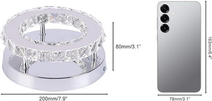 Dimmable Mini Crystal Chandeliers Modern Flush Mount Ceiling Light Fixture Round LED Crystal Chandelier Hallway Light Bedroom Bathroom Kitchen Office