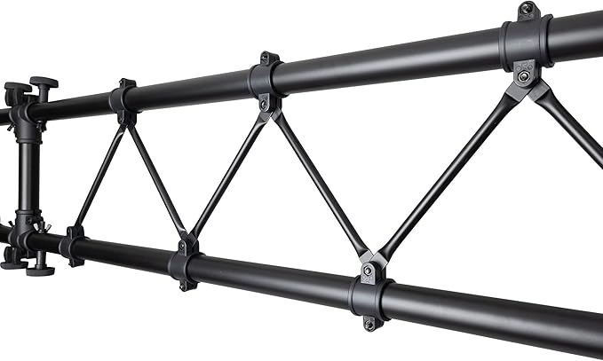 On-Stage LS7730 Lighting Stand with Truss (Folding, Portable PAR Can and LED Light Rig for Theaters, Auditoriums, Concert Halls, Clubs, and Venues, Adjustable Height, Rubber Feet, Metal, Black)