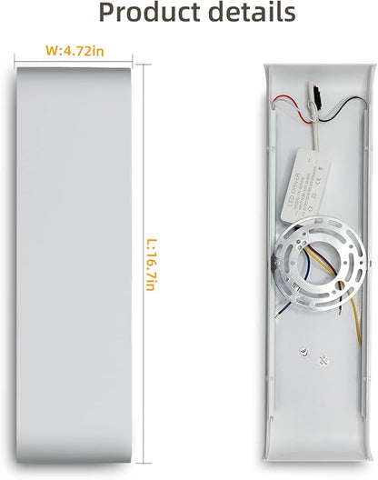 KICAAO 15.7in White Modern Wall Sconce 2-Pack,16W Indoor Vanity Light Up and Down LED Vanity Light for Bathroom Wall Lighting Fixtures Not Dimmable Not Plug (White Light 5000K)
