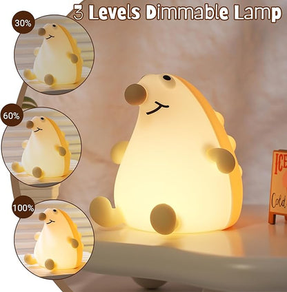 Night Light for Kids, 7 Color Changing Hedgehog Silicone Night Light with Timer, 3 Levels Dimmable Lamp, LED Rechargeable Bedside Nursery Lamp, Cute Animal Nightlight for Toddler Boys Girls (Hedgehog)