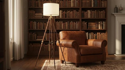 Thor Vintage Classic Tripod Floor Lamp Nautical Floor Lamp Home Decor lamp (Without Lampshade) Rustic Vintage Home Decor Gifts