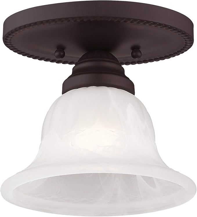 Livex Lighting 1530-07 Edgemont 1-Light Ceiling Mount, Bronze