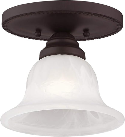 Livex Lighting 1530-07 Edgemont 1-Light Ceiling Mount, Bronze