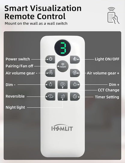 42 inch Smart Ceiling Fan with Light, Low Profile Flush Mount with Remote Control, Ultra-Quiet Reversible DC Motor, 3 Color Temperatures & 6 Speed Dimmable Lighting for Bedroom, White