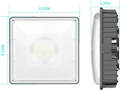 LED Canopy Light Fixture 45W 1 Pack,HID/HPS Replacement, 9.5" x 9.5", LED Shop Light, 5700K, AC100-277V, IP65 Waterproof,Canopy Light Outdoor for Gas Station,Warehouse (45W-1Pack)
