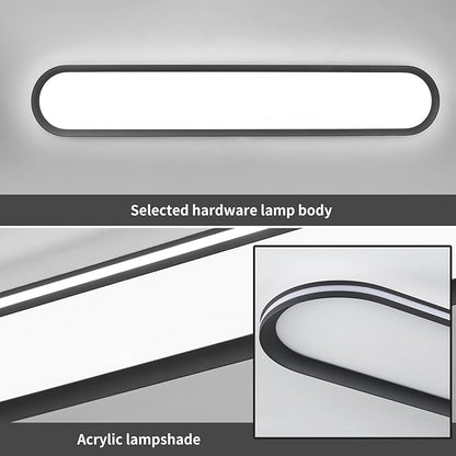 47.1 Inch Metal LED Ceiling Light,Slim, Edge Lit - 65W Full Spectrum Linear Ceiling Lamps,6500K Cool White Modern Ultra Thin Low Profile Light Fixture for Kitchen, Home & Office Hallway