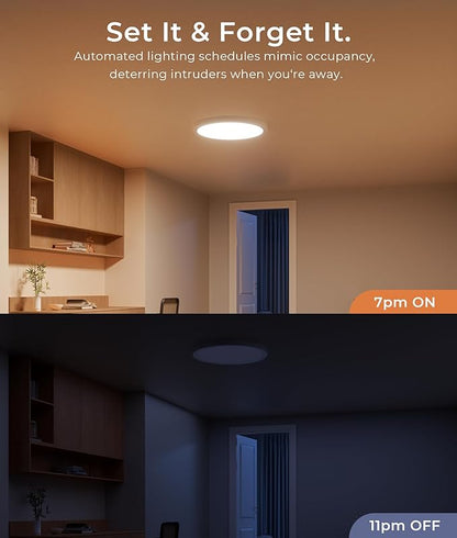 DeckTok 12 Inch Smart Ceiling Light, 2400LM RGBCW LED Flush Mount Ceiling Light Work with App & Voice Control, 2700K-6500K Dimmable LED Ceiling Light Fixture for Living Room Bedroom Game Room, 2 Pack