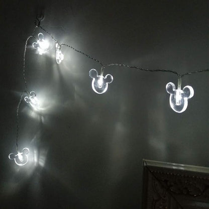 1.65m 10LEDs Decorative Cartoon Animal Mouse Night Mood Light Romantic Lamp for Home Indoor Bedroom Party Festival Décor(White)