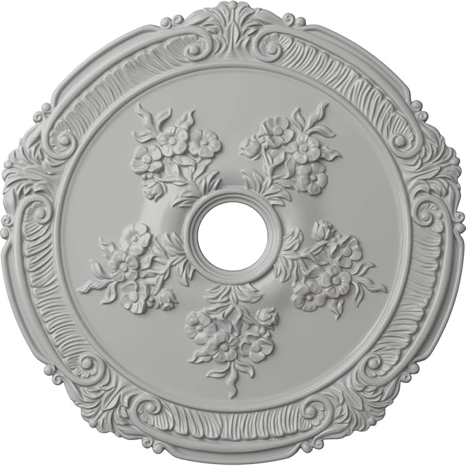 26"OD x 3 3/4"ID x 1 1/2"P Attica with Rose Ceiling Medallion (Fits Canopies up to 4 1/2"), Hand-Painted Frost