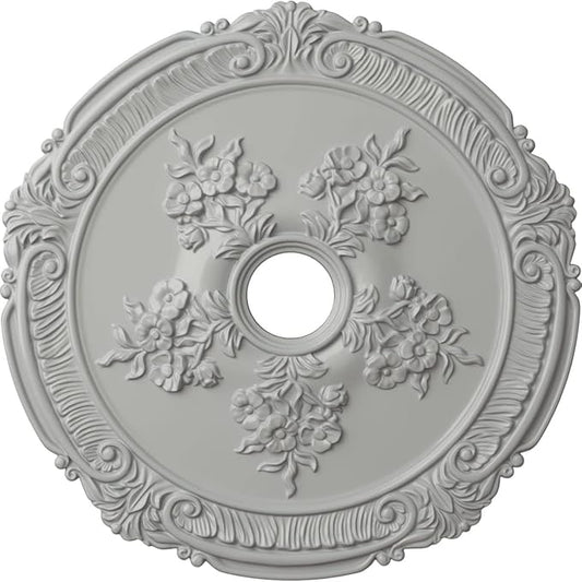 26"OD x 3 3/4"ID x 1 1/2"P Attica with Rose Ceiling Medallion (Fits Canopies up to 4 1/2"), Hand-Painted Frost