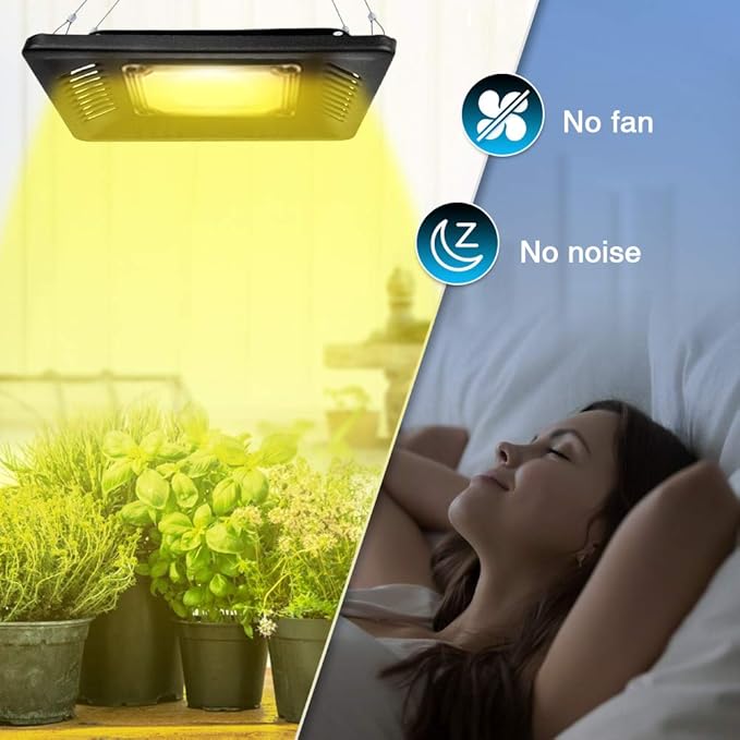 150W Waterproof Plant Light, Outdoor Grow Light,Sunlike,Full Spectrum LED Grow Lamp,Without Noise,Ultra Thin,Heat Dissipation,for Seedling Growing Blooming Fruiting