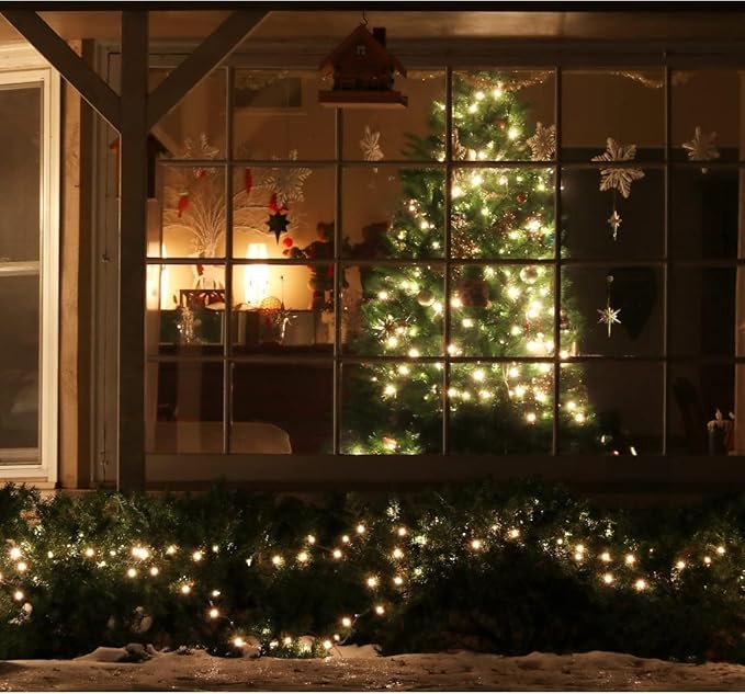 LAMPHOME 100 Count 19.6ft White Christmas Lights, Indoor Outdoor White String Lights, UL Mini Bulb Plug in Fairy Twinkle Lights for Bedroom Classroom Garden Patio Christmas Tree Decor