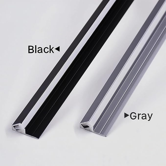 5Pack Surface Mounted LED Linear Aluminum Profile, 45 Degree Led Bars Invisible Oblique Beam Lamp Bookcase Layer Shelf Led Channel Kitchen Closet Hidden Lighting(50cm, Gray)