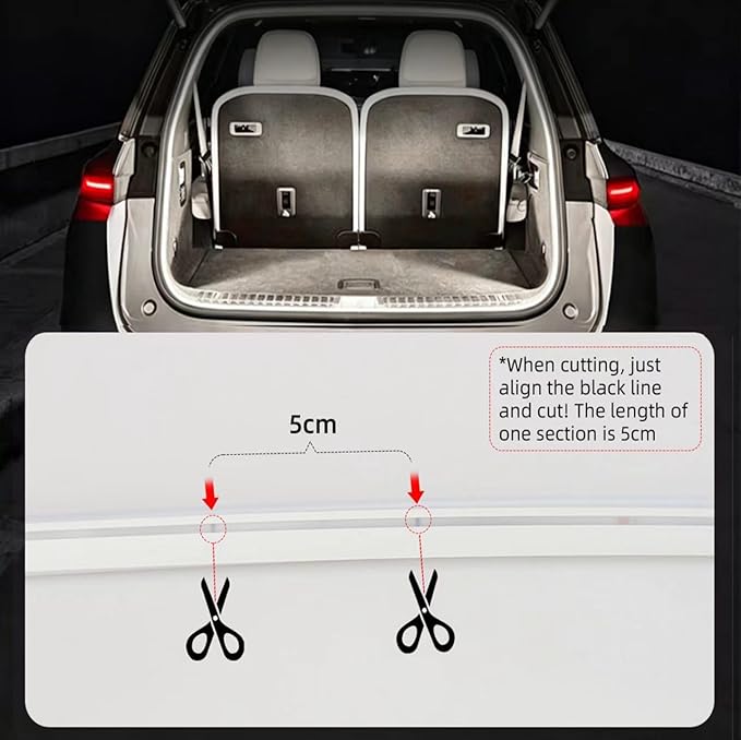 Car LED Strip Lights, Dynamic Flowing Car Trunk Light Strip, 157.48" Flexible Trunk Led Light Strip, Easy Install, Waterproof, Suitable for Cars, SUVs(White)