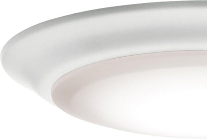 Kichler Gen I LED Downlight, 7.5" Ceiling Flush Mount Interior Dimmable Light, 2700K, (7.5" x 1.5"), White, 43846WHLED27