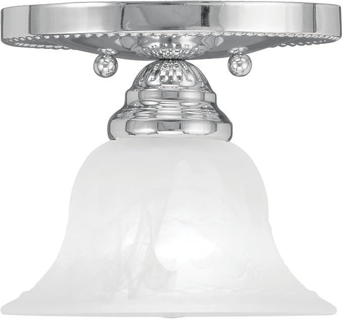 Livex Lighting 1530-05 Edgemont 1-Light Ceiling Mount, Chrome