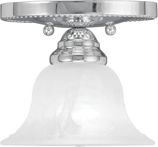 Livex Lighting 1530-05 Edgemont 1-Light Ceiling Mount, Chrome