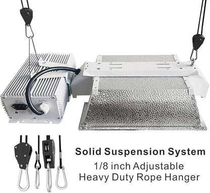6 Pairs 1/8" Heavy Duty Ratchet Hangers, Adjustable Rope Hangers, Grow Light Rope Hangers for Grow Plant Fan Filter Light Room Equipment, 150 LB Capacity per Pair