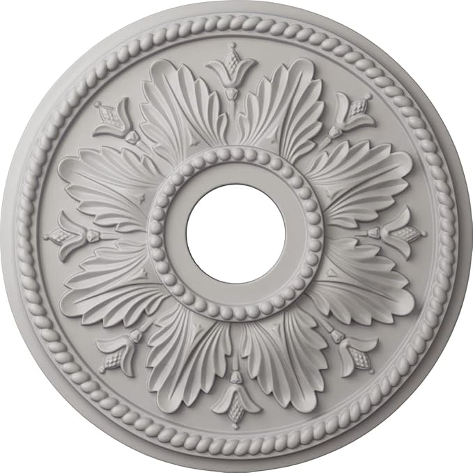 Ekena Millwork CM18ED1UWF Edinburgh Ceiling Medallion, Ultra Pure White