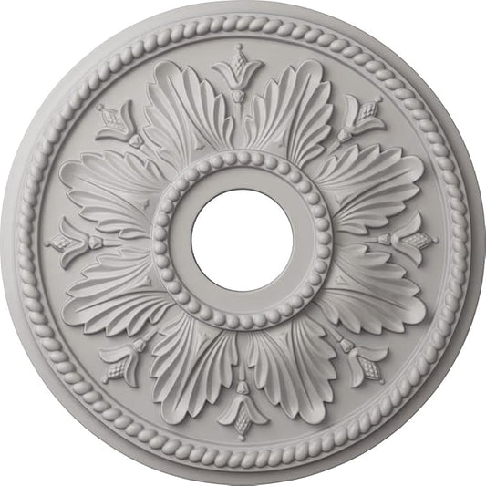 Ekena Millwork CM18ED1UWF Edinburgh Ceiling Medallion, Ultra Pure White
