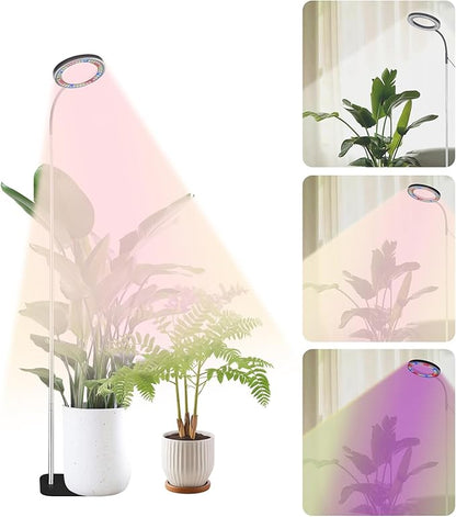 Full Spectrum LED Grow Light, 84 LEDs with 3 Color Modes, 67in Adjustable Gooseneck, 360° Rotating Head, Desktop Plant Light with Timer, 10 Brightness Levels, (Black)