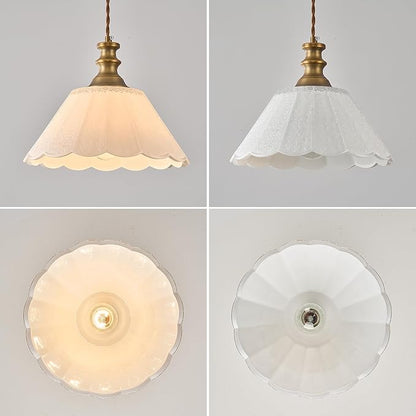 This Kitchen Island Pendant Light Features a Solid Brass Body paired with a high-Transparency Glass Shade