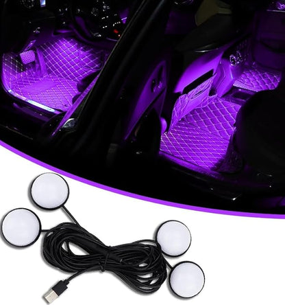 Car Interior LED Lights,Car Accessories, Automotive Ambient Neon Light Kit with USB Port, Gifts for Men and Women, 4 in 1 Decoration Lights for Car, Garden, Home, Party (Pink)