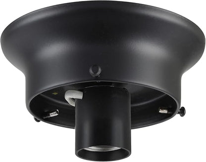 Aspen Creative 22102-01-1, Flush Mount Ceiling Fixture Shade Holder Kit in Matte Black Finish 3-5/8" Fitter, 4-3/4" Diameter x 1-3/4" Height
